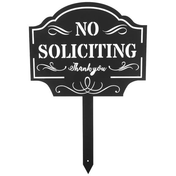 OFFIGAM No Soliciting Sign Metal Garden Warning Sign Outdoor Yard Decoration for Home and Office