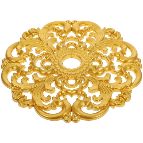 OFFIGAM Ceiling Light Medallion in Golden Plastic Material Easy to Clean Sturdy for Decor