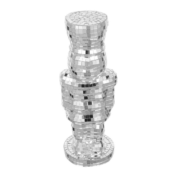 OFFIGAM Christmas Disco Nutcracker Decoration Silver Modern Flair for People who Enjoy Holiday Decorations 1Pcs