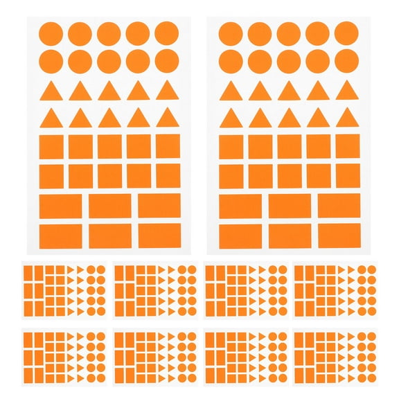 OFFIGAM Orange Paper Self-Adhesive Labels Multi-Shape Stickers, 20 Sheets for Organizing and Crafting