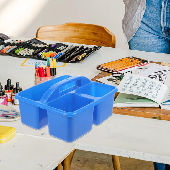 OFFIGAM Classroom Desktop Storage Holder Plastic Organizer for Pens Crayons and Art Supplies