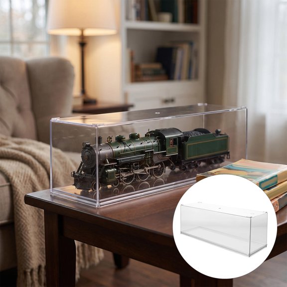 OFFIGAM Train Model Display Box, Transparent Acrylic, Dustproof Showcase, High Clarity