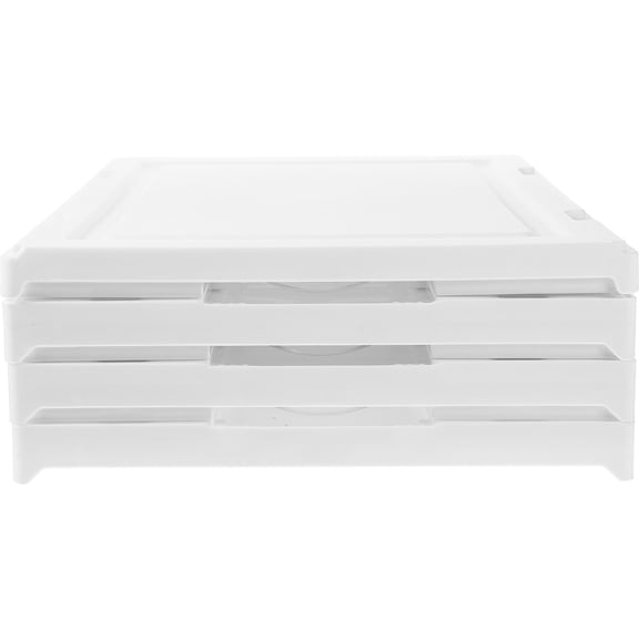 OFFIGAM Clear Shoe Storage Boxes Organizer with Foldable Design and Transparent Material for Easy Access, White, 1 Set