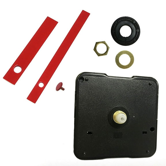 OFFIGAM Silent Clock Movement Parts Red Precise Timekeeping Replacement Kit 1 Pack for Craft and Clock Repair