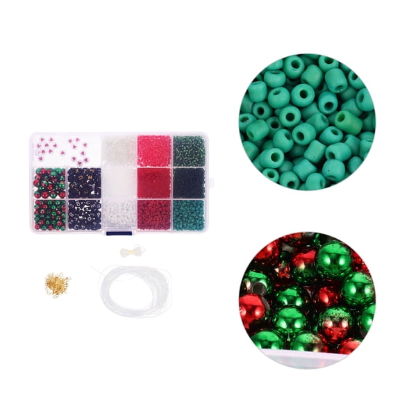 OFFIGAM Colorful Christmas Beads Jewelry Making Kit with Assorted Acrylic and Alloy Materials for Crafts and Holiday Decorations