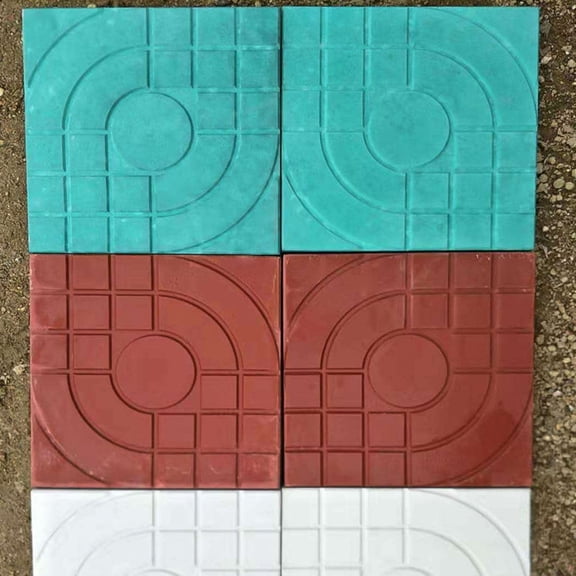 OFFIGAM Concrete Forms Pavement Stone Mould Plastic for Homeowners White 1Set