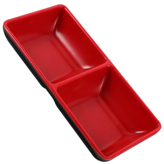 OFFIGAM Resin Condiment Serving Tray with Divided Sauce Dishes for Home Kitchen Use 1 Piece