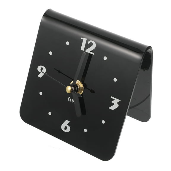 OFFIGAM Black Acrylic Table Clock with Silent , Stylish Home Decor, Easy to Install, Modern Design for Office and Living Room