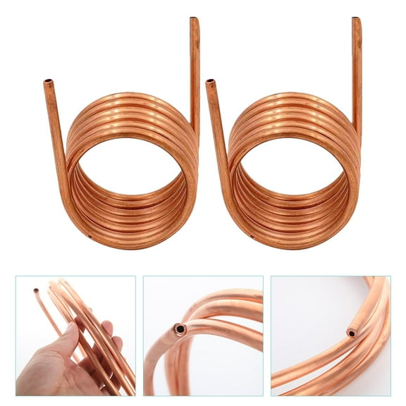 OFFIGAM Flexible Soft Copper Coil Tubing, Chocolate Color, 2 Pieces - Copper Tubing for Plumbing and Craft Uses