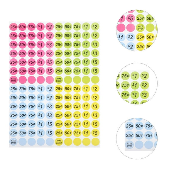 OFFIGAM Copper Self-Adhesive 25 Sheets Pricing Stickers for Retail Store Product Labeling