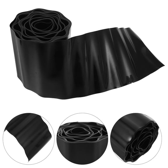 OFFIGAM Corrugated Plastic Garden Edging Strip for Landscape Lawn Borders and Flower Bed Barrier in Black