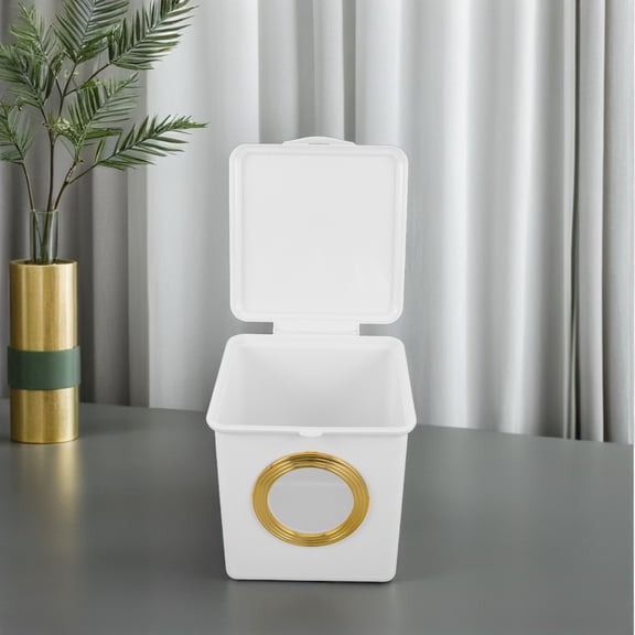 OFFIGAM Countertop Garbage Can White Waste Storage For Bedside One Set