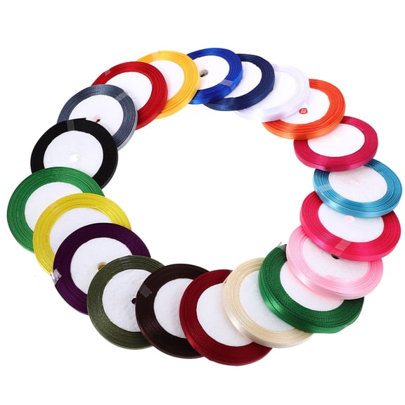 OFFIGAM Craft Ribbon Bundle 20Pack Assorted Color Double-Sided Satin for Wedding 11.8In Long