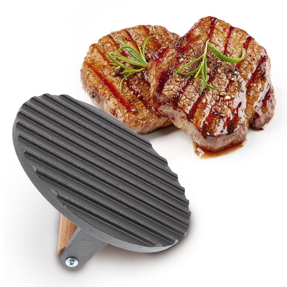 OFFIGAM Create Perfectly Shaped Burger Cutlet Meat Press Plate Wood 1Pack Professional Chefs Grilling