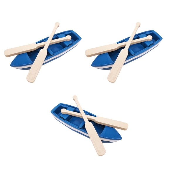 OFFIGAM Set of 3 Rowboat Resin Models for Nautical Table Decor, Home and Office Decorative Ornaments