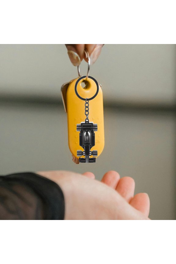 Creative Racing Car Keychain Metal Auto Key Ring Black Stylish Car Gear Shift Ornament