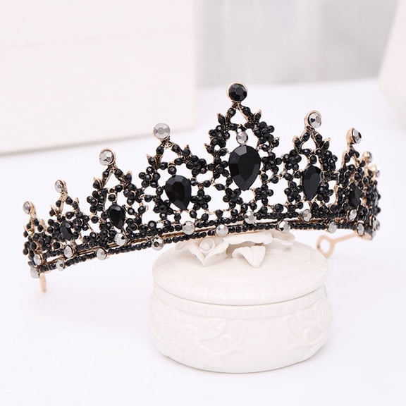 OFFIGAM Crystal Black Bridal for Women Wedding Hair Accessory Elegant Headpiece for Weddings and Special Occasions