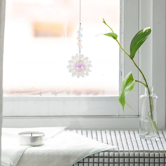 OFFIGAM Crystal Pendant Sun Catcher Window Decoration Indoor Transparent Hanging Ornament 1 Pack