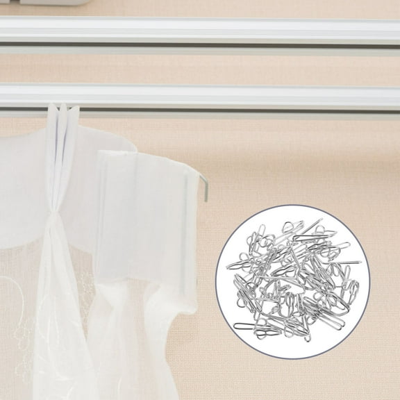 OFFIGAM Curtain Clip Hook Silver for Hanging Curtains Minimalist 30Pcs
