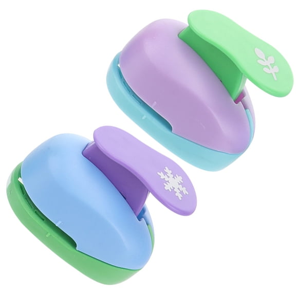 OFFIGAM 2pcs Manual Craft Paper Punch Set for Scrapbooking Card Making Creative Art Projects with Random Designs