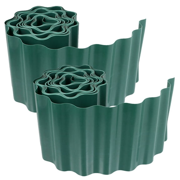 OFFIGAM Dark Green Plastic Courtyard Partition Fence for Outdoor Garden and Lawn Edging