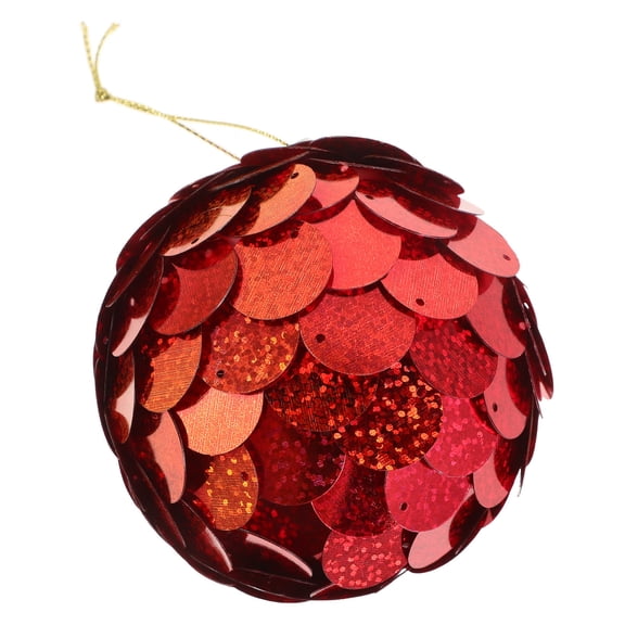 OFFIGAM Christmas Tree Red Hanging Balls Ornaments Glitter Effect for Xmas Party Decor