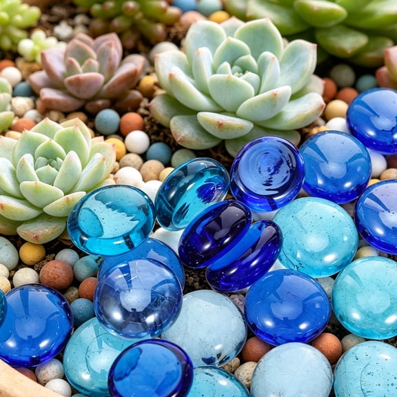 OFFIGAM Decorative Glass Pebbles Vase Filler Stones Nonslip Stable for Floral Arrangements Aquarium and Home Decor