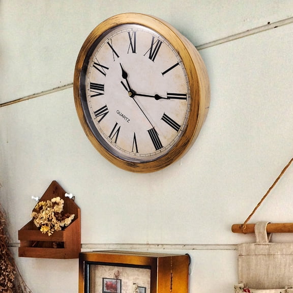 OFFIGAM Decorative Golden Storage Wall Clock with Safe Compartment for Cash Jewelry and Cards