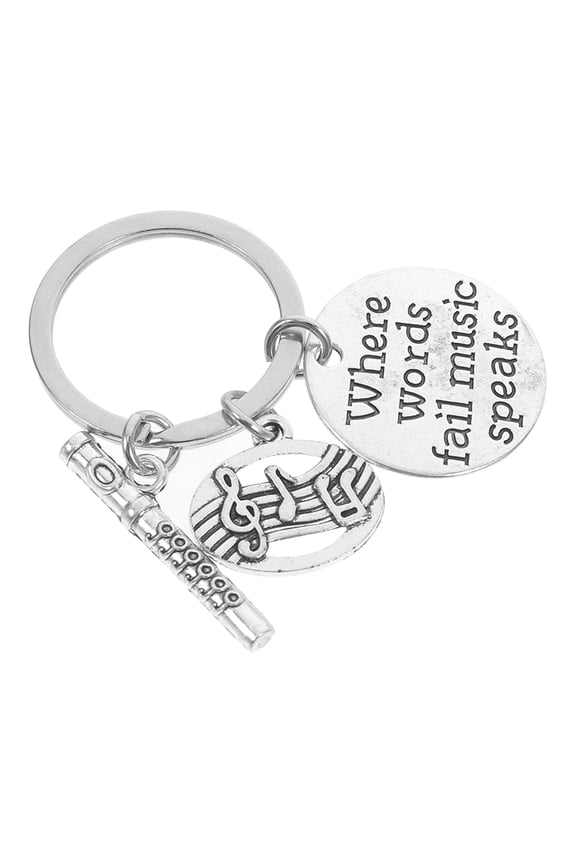 Decorative Music Themed Metal Key Chain Pendant with Lifelike Instrument Design