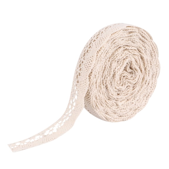 OFFIGAM Decorative Use Lace Border Trim in Beige Cotton Thread for Sewing Projects 1 Roll