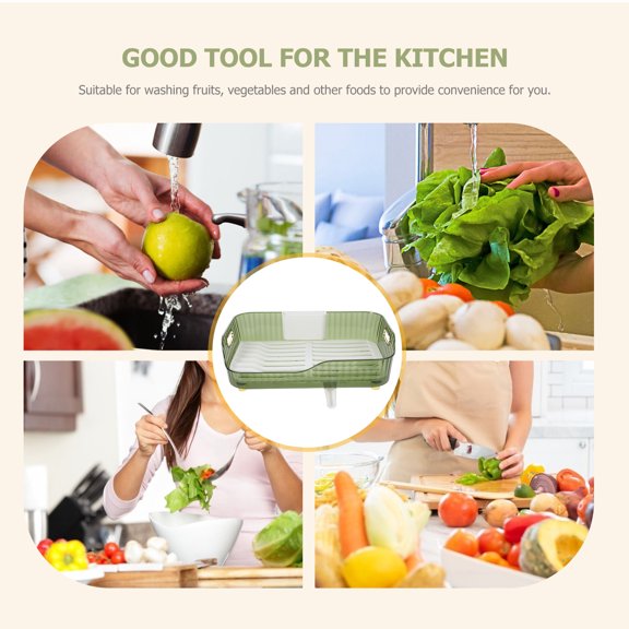 OFFIGAM Dish Holder Rack for Kitchen Counter with Rust Resistant Plastic and Non Slip Feet