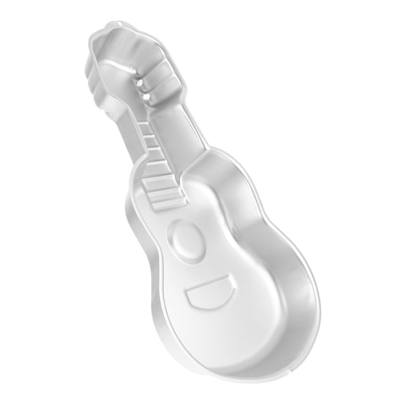 OFFIGAM Diy Baking Tool Guitar Shaped Cake Pan In Aluminum For Baking Enthusiasts Nonstick Surface Silver 1Set