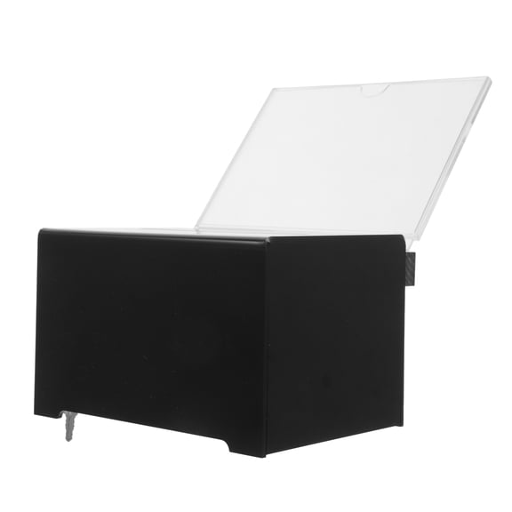 OFFIGAM Donation Charity Box Voting Box Acrylic Black Secure Locking 1Set