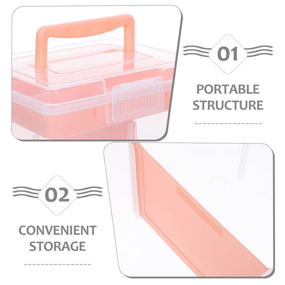 OFFIGAM Double Layer Transparent Hair Clips Organizer Storage Box for Women, 1 Set, and Portable