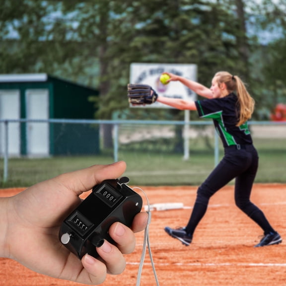 OFFIGAM Dual Counting Baseball Pitch Counter Mechanical Handheld Black for Sports Events