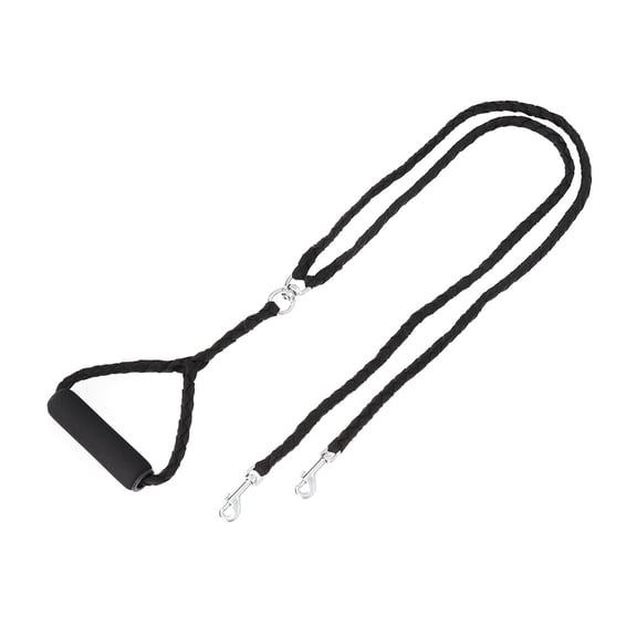 OFFIGAM Dual Dog Lead Black with Comfortable Handle and Sturdy Clasp for Pet Control