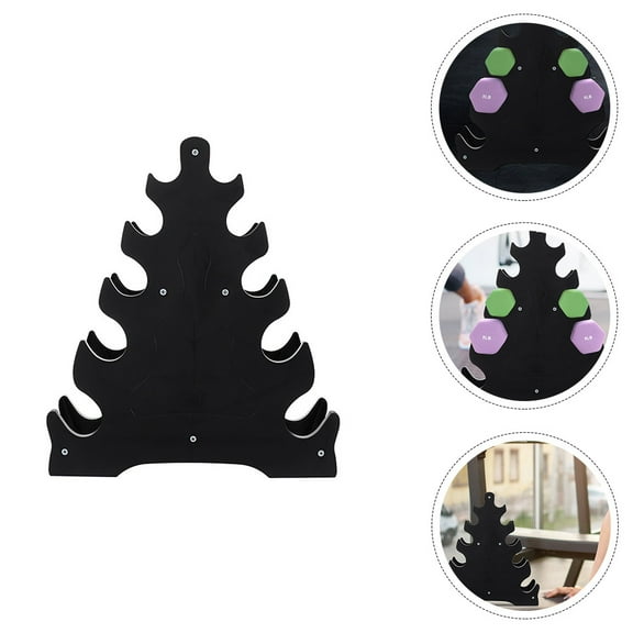 OFFIGAM Heavy Duty Black Dumbbell Rack Shelf 1 Pair - Storage Organizer for Home Gym Fitness Equipment
