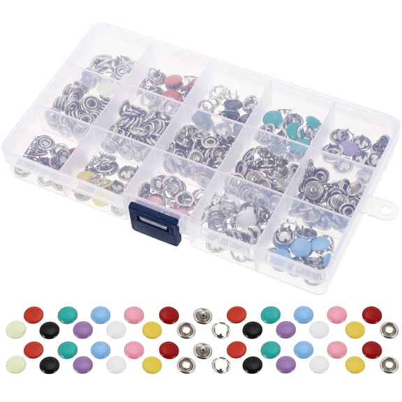 OFFIGAM Durable Alloy Snap Buttons No Sew Press Studs for DIY Crafts Clothes Shoes and Bags
