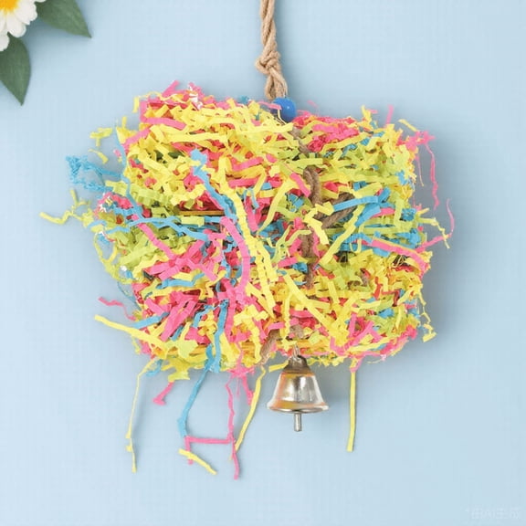 OFFIGAM Chewing Bird Toy for Parrots and Birds, 2pcs Paper Grass , Promotes Climbing, Chewing, and Fun Activity