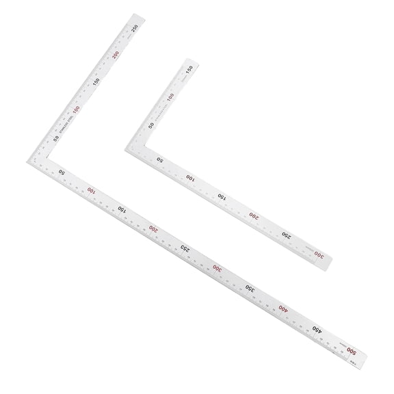 OFFIGAM 2-Pack Stainless Steel 90 Degree Right Angle Ruler, Precision Measuring Tool for Carpentry, Woodworking, and Projects