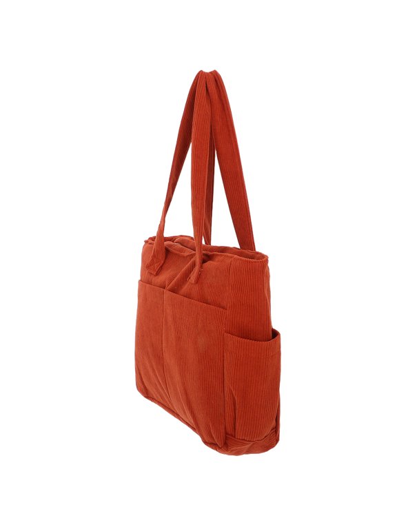 Durable Orange Canvas Tote Bag Spacious Crossbody Purse for Storage and Daily Use