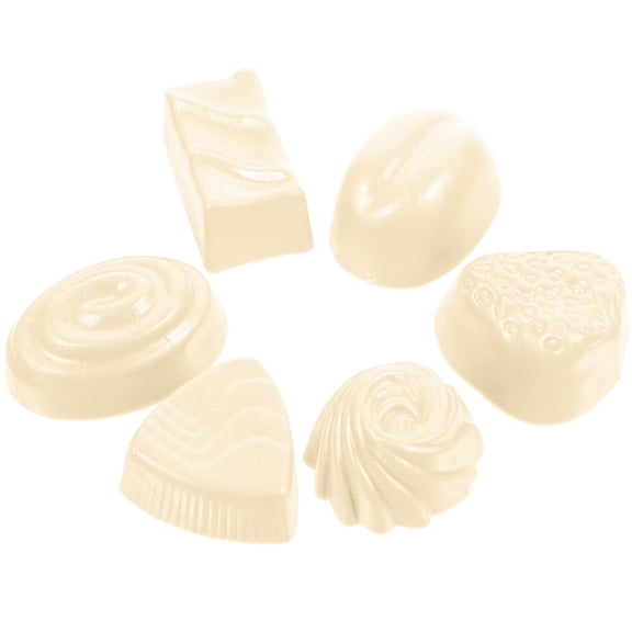 OFFIGAM PVC Simulated Chocolate Model for Decoration, Dessert Shops, Photo Props, White, 6 Pieces Set