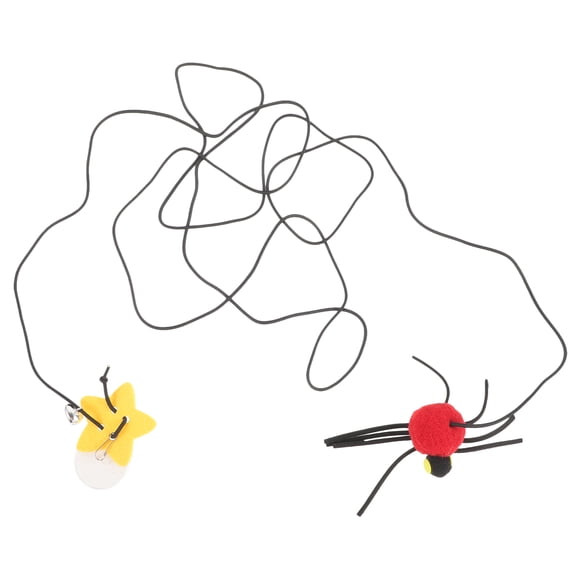 OFFIGAM Red Felt Hanging Cat Toy with Spider Shape for Interactive and Compact Design