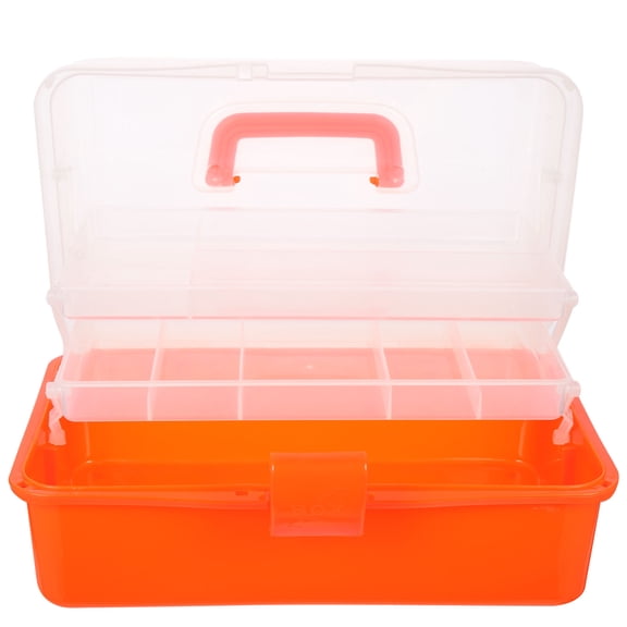 OFFIGAM Durable Use Storage Case Parts Organizer Rectangular Orange 1Pcs for Auto Repair