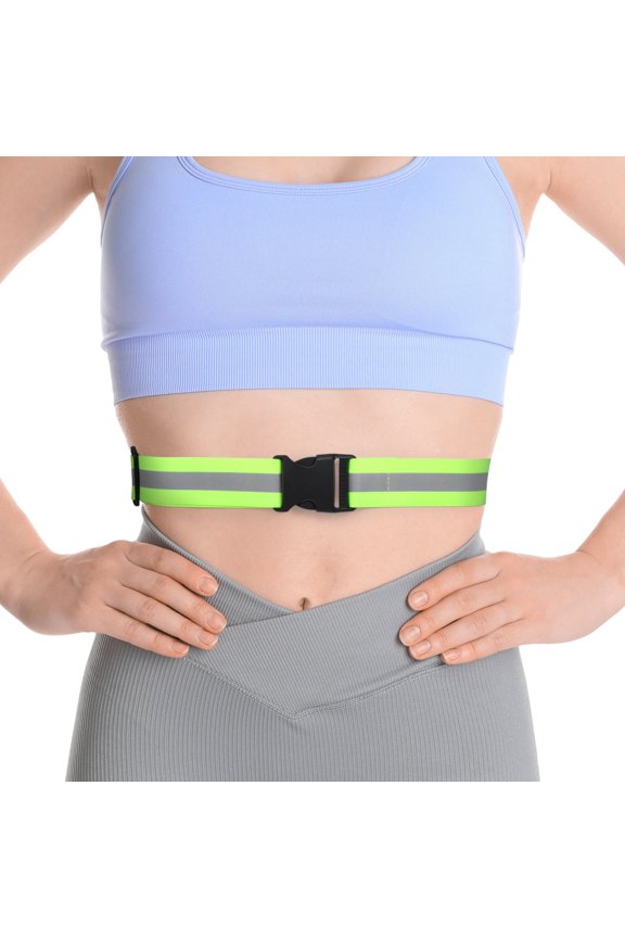 Elastic Reflective Safety Belt Green Lightweight 360 Degree Visibility for Outdoor Sports