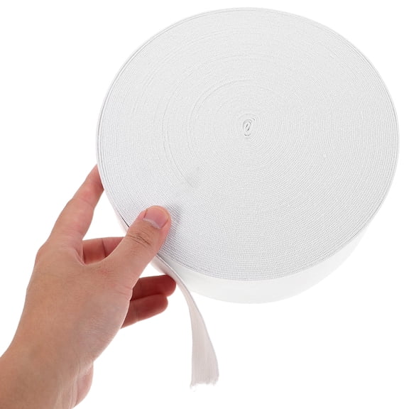 OFFIGAM Heavy Duty White Elastic Band for Waistbands with Flat Ribbed Texture, Stretchable and Sewing Trim