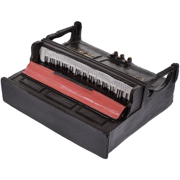 OFFIGAM Black Resin Piano Model with Elegant Design and Detailed Craftsmanship, Perfect for Stylish Room Decoration