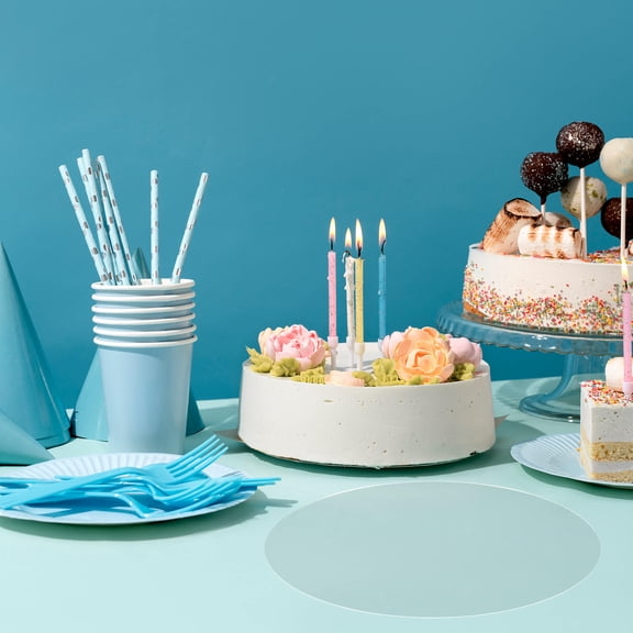 OFFIGAM Reusable Acrylic Cake Circle Base Clear Round Stand for Birthday and Party Cakes