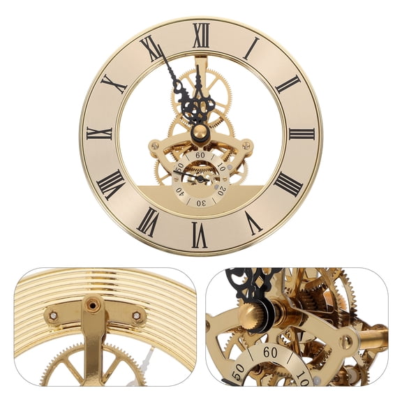 OFFIGAM Elegant Golden Clock Mechanism Replacement Kit with Clock Face for Home and Office Use