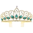 thumbnail image 1 of OFFIGAM Elegant Green Rhinestone Headband for Wedding, Bridal, Party Hair Accessories and Special Celebrations, 1 of 8